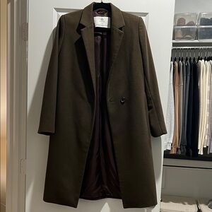 Aritzia Babaton Chocolate Brown Overcoat